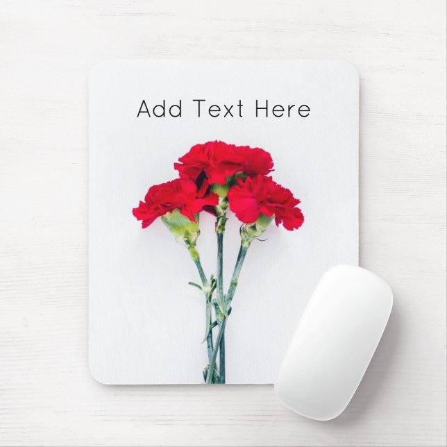 Mousepad Pacote de Flores Vermelhas do Craveiro (Com mouse)