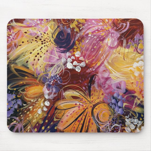 Mousepad Pad 4 do mouse floral bonito com brilho (Frente)