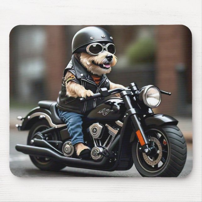 Mousepad Pad Adorável do Rato de Motocicleta com Cachorro (Frente)