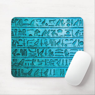 Mousepad Pad Azul de Mouse Hieróglifos do Antigo Egito