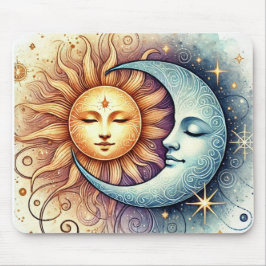 Mousepad Pad Celestial do Sol e do Mouse Lua
