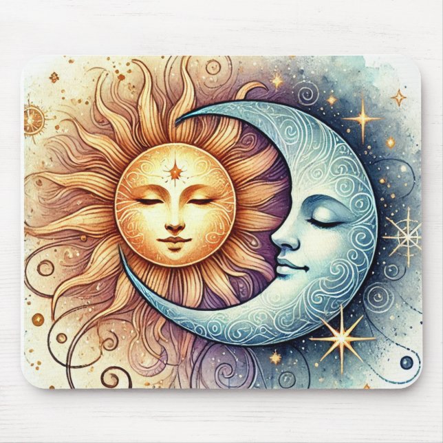 Mousepad Pad Celestial do Sol e do Mouse Lua (Frente)