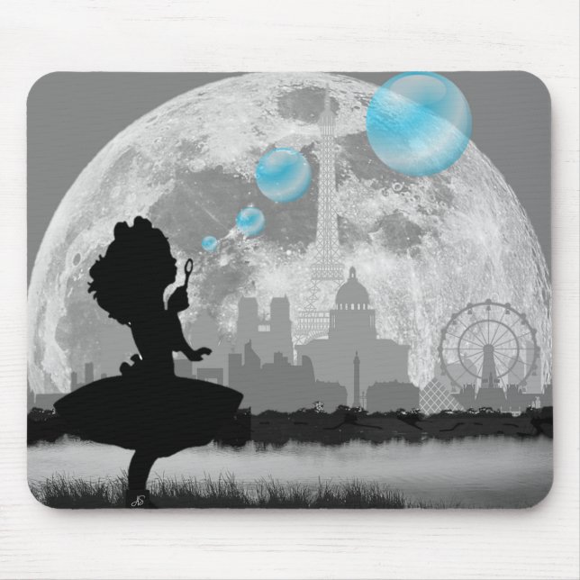 Mousepad Pad de Mouse Azul de Bolha Fazer PARIS (Frente)