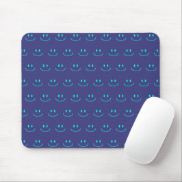 Mousepad Pad de Mouse Azul e Turquesa com Sorriso