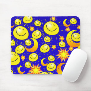 Mousepad Pad de Mouse Azul-Lua Amarelo! Pad do mouse