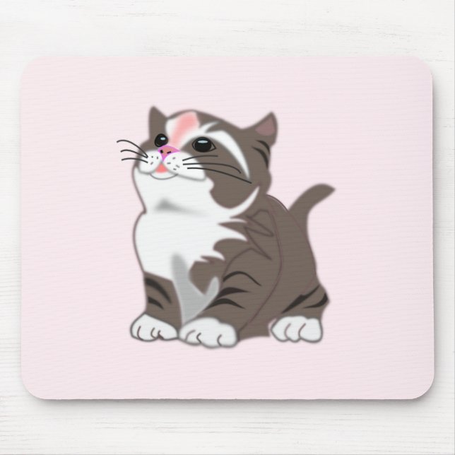 Mousepad Pad De Mouse Baby Kitten I Love Pets - Rosa (Frente)