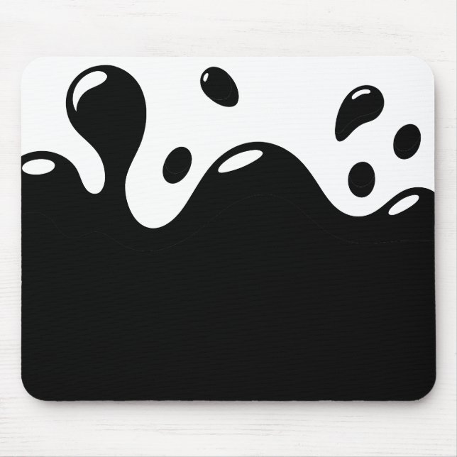 Mousepad Pad de mouse branco e preto (Frente)