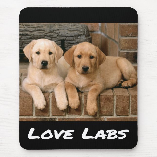 Mousepad Pad de Mouse Cachorro Amarelo Labrador Retriever (Frente)