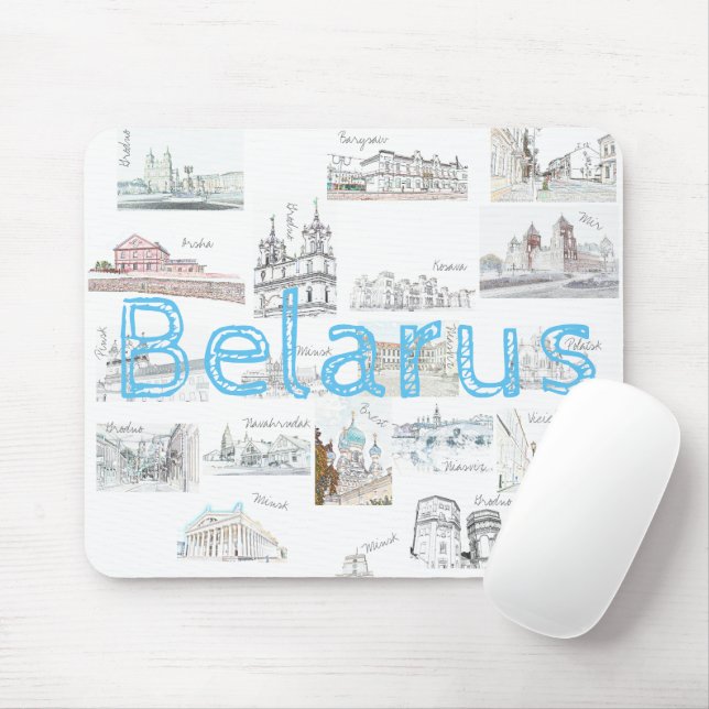 Mousepad Pad de Mouse da Arquitetura de Festa de Bielo-Rúss (Com mouse)