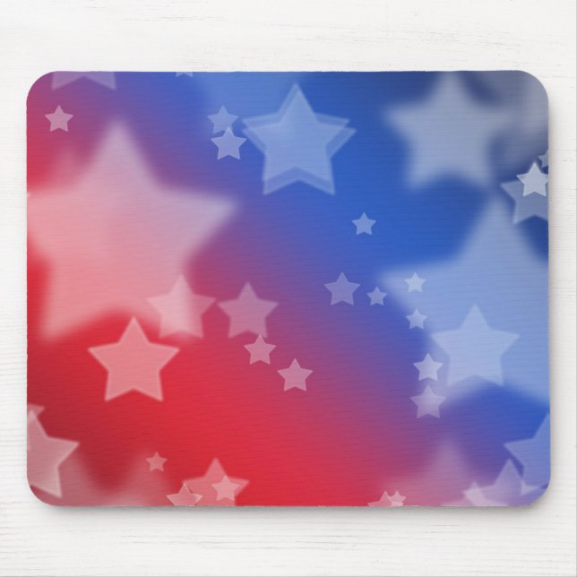 Mousepad Pad de Mouse das Estrelas Vermelhas Branca e Azul (Frente)