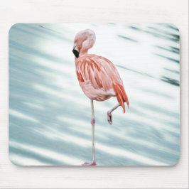 Mousepad Pad de Mouse de Arte de Pássaro Flamingo Rosa