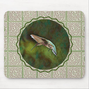 Mousepad Pad de Mouse de Arte Verde Hummingbird