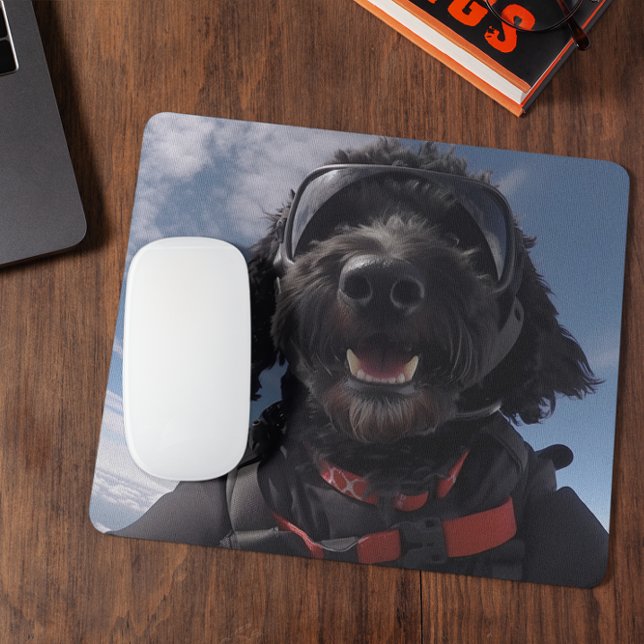Mousepad Pad de Mouse de Colagem Skydiving de Goldendoodle (Criador carregado)
