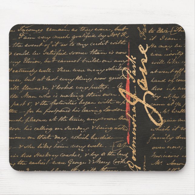 Mousepad Pad de Mouse de Escrita Manual Jane Austen (Frente)