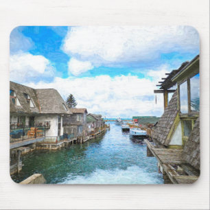 Mousepad Pad de Mouse de Pintura na Cidade do Peixe do Mich