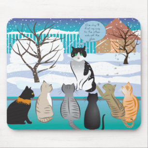 Mousepad Pad de Mouse Design de Gato (Aqua)