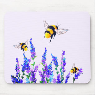 Mousepad Pad de Mouse Flores e Abelhas