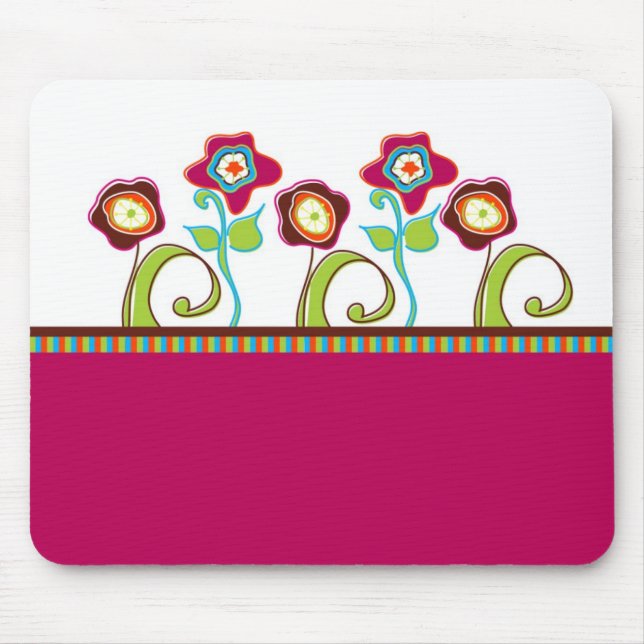 Mousepad Pad de Mouse Flowers Funky (Frente)