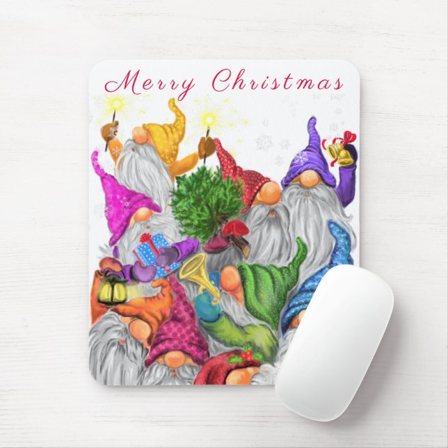 Mousepad Pad de Mouse Gnomo Natal (Com mouse)