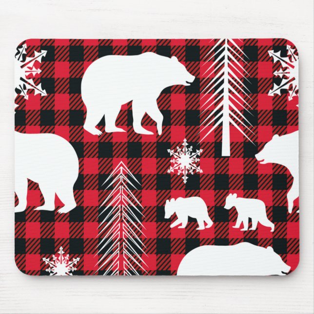 Mousepad Pad de Mouse Padrão do Urso de Natal (Frente)