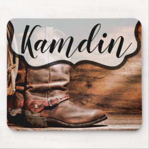 Mousepad Pad de Mouse Personalizado Boots Cowboy Frio De Ma