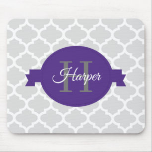 Mousepad Pad de Mouse Personalizado com Quatrefoil Roxo