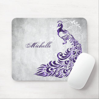 Mousepad Pad de Mouse Personalizado de Peacock Roxo