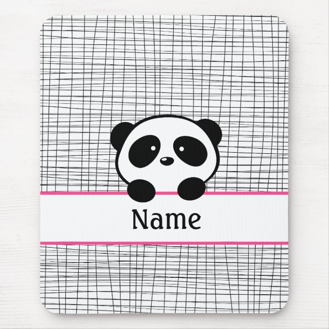 Mousepad Pad de Mouse Personalizado de Urso Panda Rosa Quen (Frente)