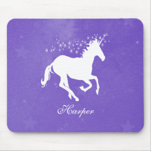 Mousepad Pad de Mouse Personalizado do Unicórnio Roxo