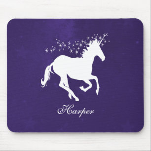 Mousepad Pad de Mouse Personalizado do Unicórnio Roxo