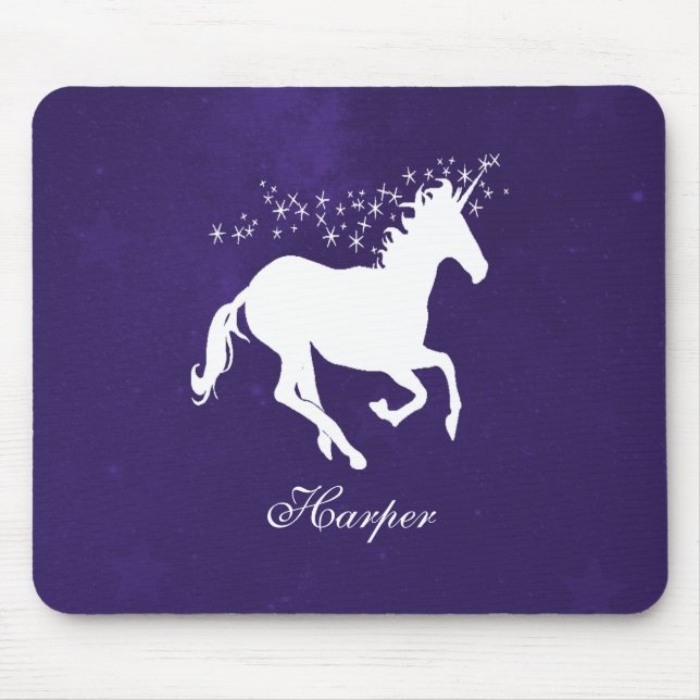 Mousepad Pad de Mouse Personalizado do Unicórnio Roxo (Frente)