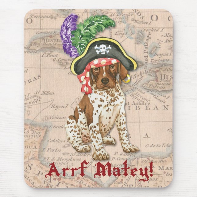 Mousepad Pad de Mouse Pirata de Ponteiro Alemão Curto (Frente)