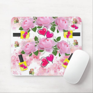Mousepad Pad de Mouse Polonês Pink Roses Amarelo Nail! Pad