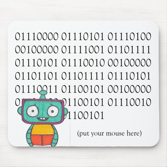Mousepad Pad de Mouse Robô Bonito (Frente)