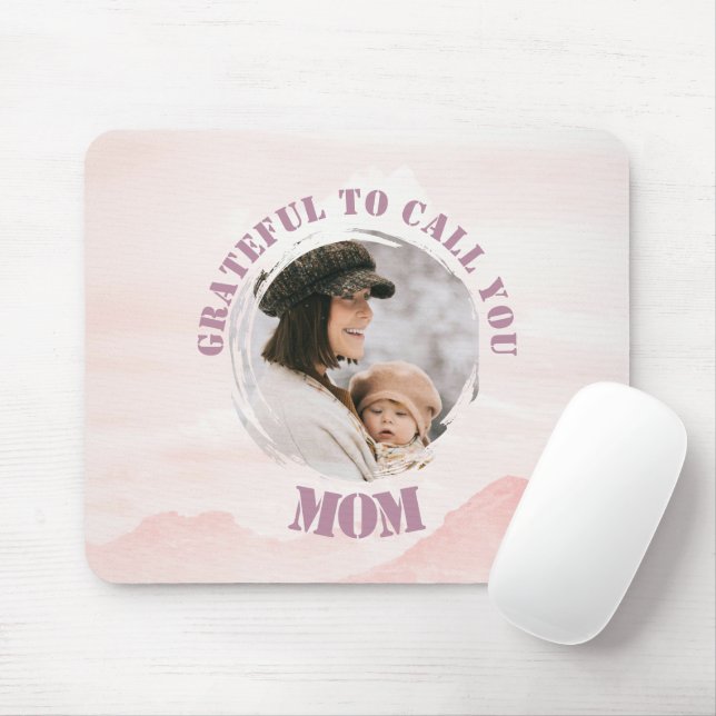 Mousepad Pad de Mouse Rosa Personalizado para Mamãe (Com mouse)