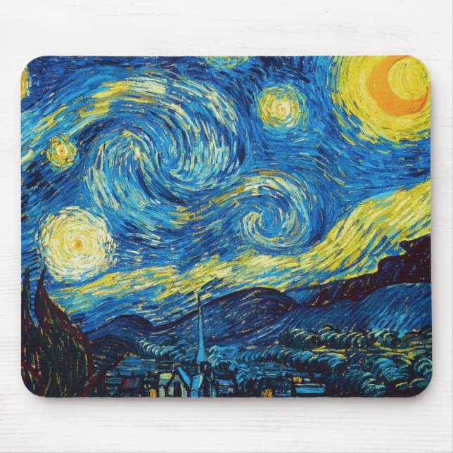 Mousepad Pad de Mouse Van Gogh Starry Night (Frente)