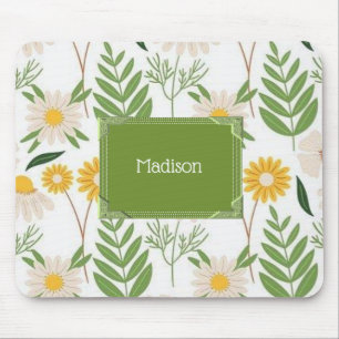 Mousepad Pad de Mouse Verde Floral Flor!
