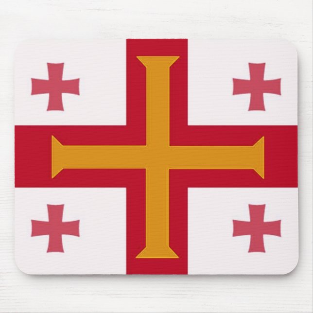 Mousepad Pad de Mouse Vermelho e Cruz Laranja (Frente)