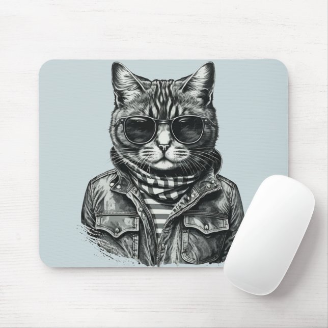 Mousepad Pad de Rato de Gato legal (Com mouse)