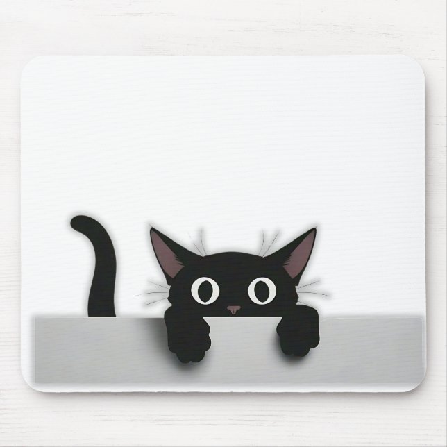Mousepad Pad de Rato de Gato Negro (Frente)