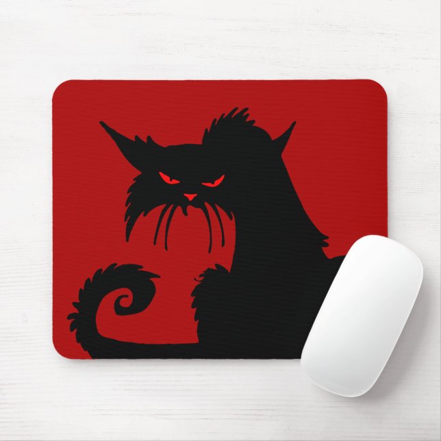 Mousepad Pad de Rato de Gato Negro (Com mouse)