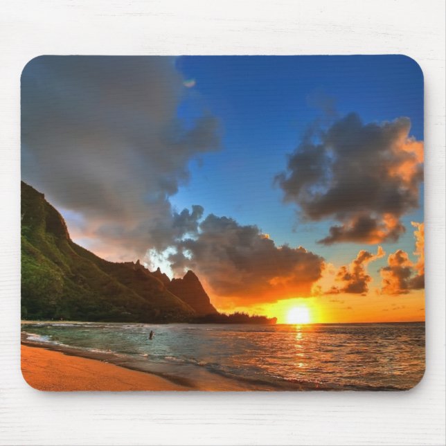 Mousepad Pad de rato de praia tropical (Frente)