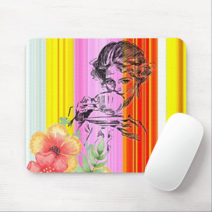 Mousepad Pad de Rato de Stripe da Mulher Vitoriana! Mousepa
