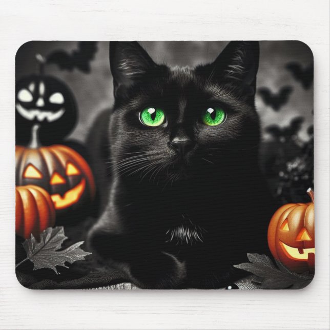Mousepad Pad de Rato Preto de Halloween (Frente)