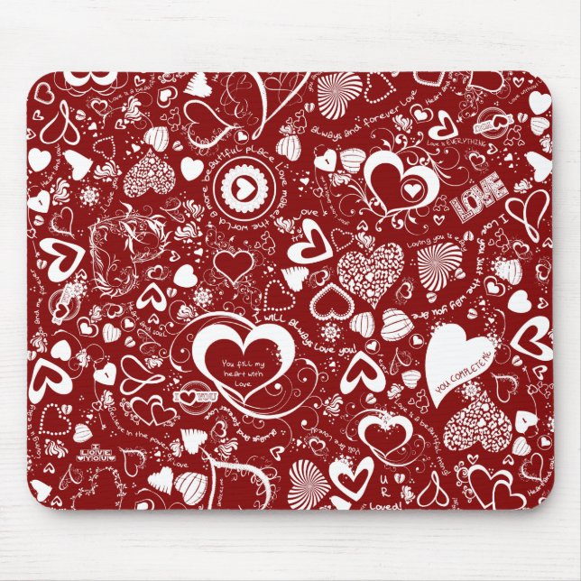 Mousepad PÁD de Rótulo de Amor Vermelho (Frente)