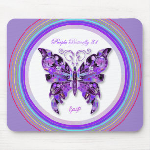 Mousepad Pad do mouse 31 com borboleta púrpura