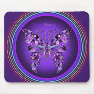 Mousepad Pad do mouse 31 com borboleta púrpura