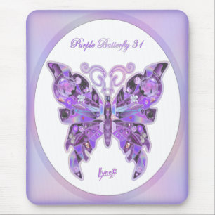Mousepad Pad do mouse 31 com borboleta púrpura