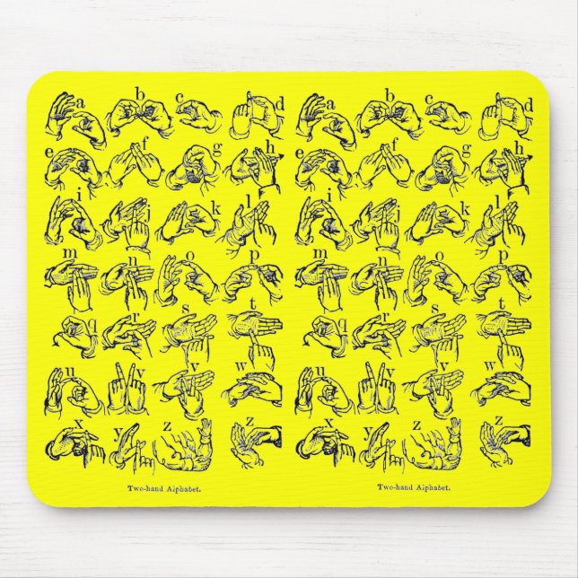 Mousepad Pad do mouse ASL-Alfabet (Frente)