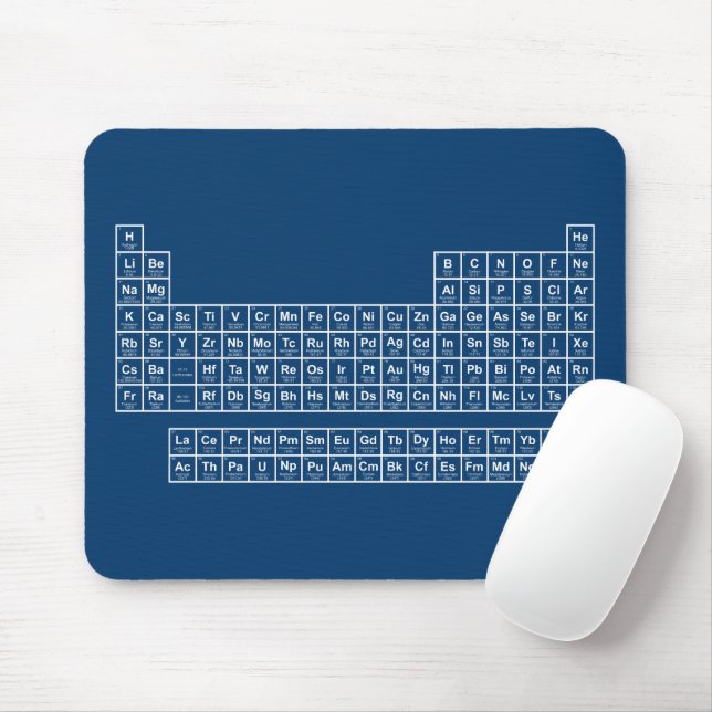 Mousepad Pad do mouse azul de Mesa periódica (Com mouse)